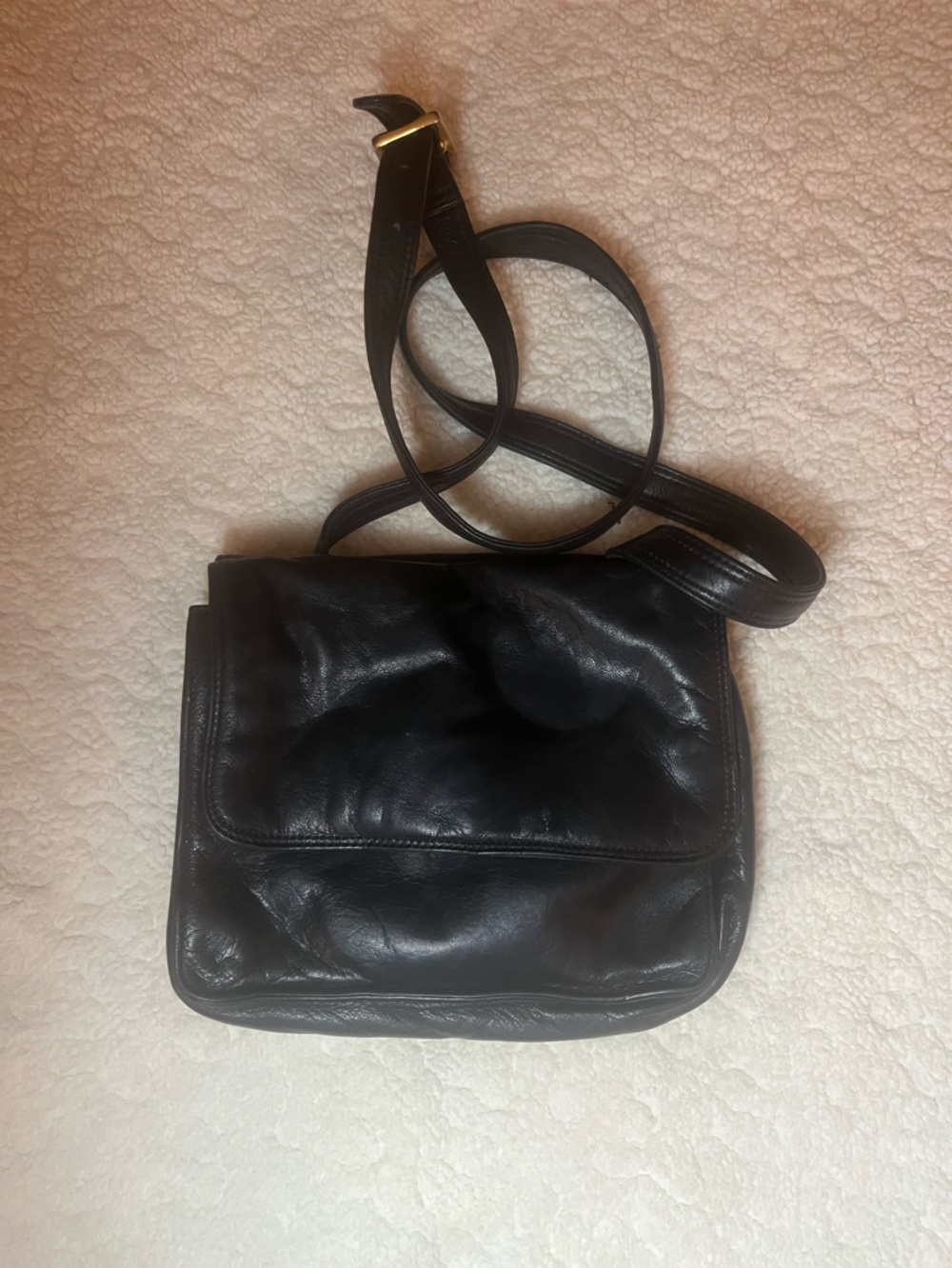 Talbots Genuine Leather Black Crossbody Wallet Purse Organizer